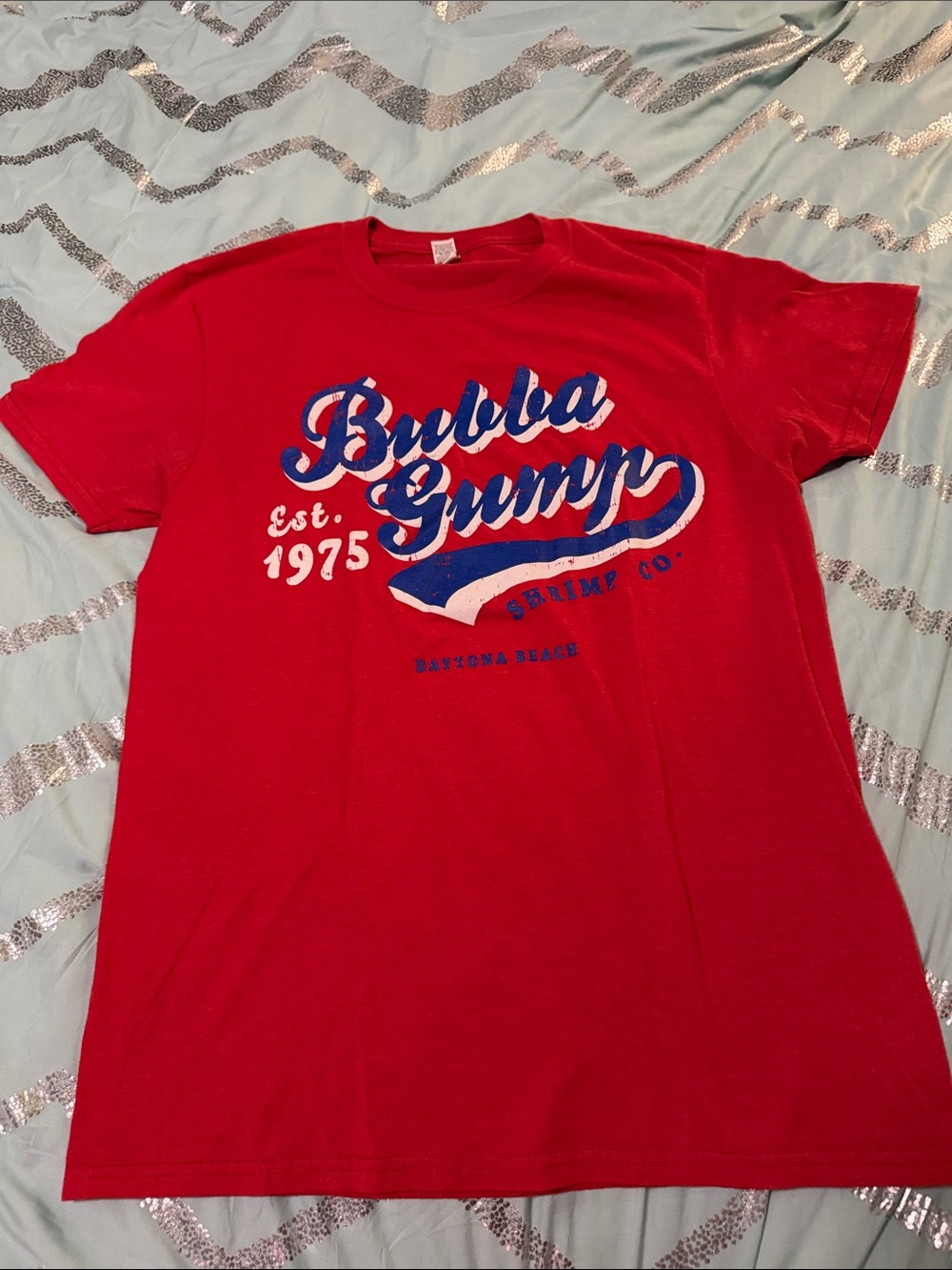 Fruit of the Loom Red Bubba Gump Short Sleeve Tee